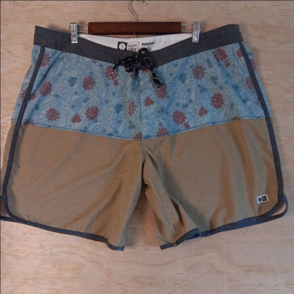 Salty Crew Mens 40 Shorts Multicolored Boardshorts Floral Drawstring Surf Beach